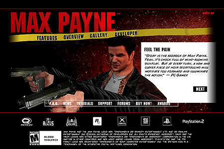 Max Payne flash website in 2001