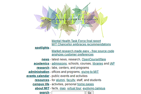 MIT website in 2001