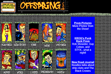 Offspring website in 2001