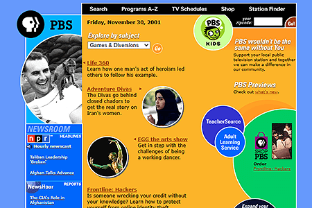PBS website in 2001