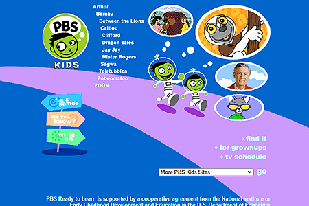 PBS Kids website in 2001