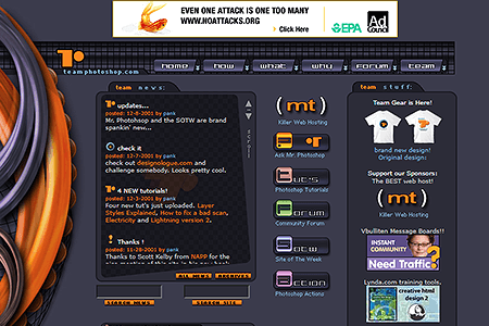Teamphotoshop.com website in 2001
