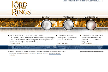 The Lord of the Rings website in 2001