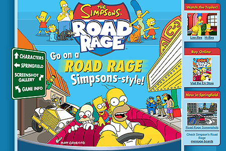 The Simpsons Road Rage website in 2001