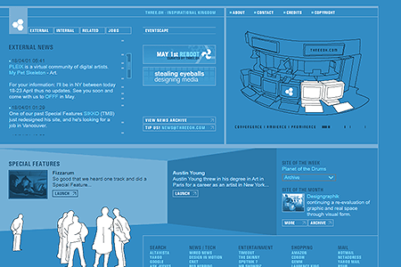 THREE.OH website in 2001