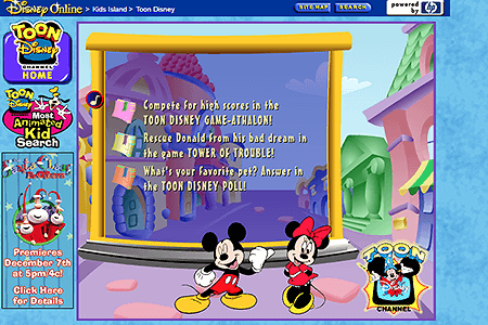 Toon Disney flash website in 2001