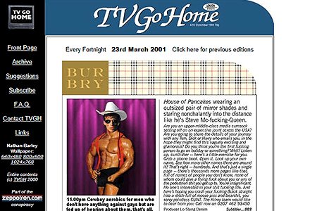 TV Go Home website in 2001