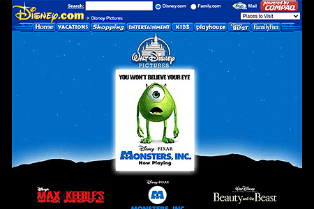 Walt Disney Pictures website in 2001