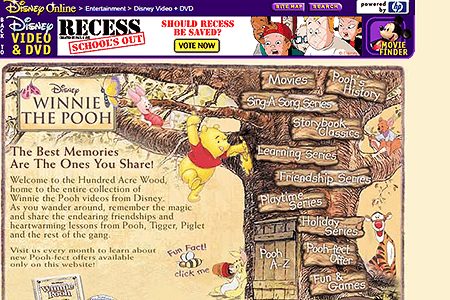 Winnie the Pooh website in 2001