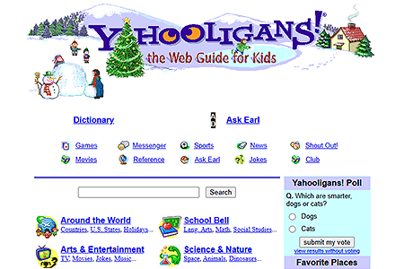 Yahooligans! website in 2001