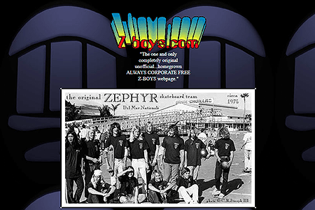 Z-Boys website in 2001