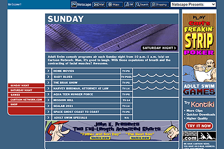 Adult Swim website in 2002