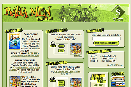 Baha Men website in 2002