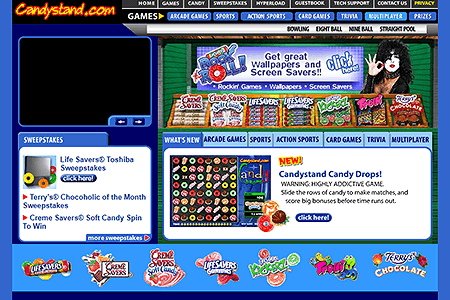 Candystand website in 2002