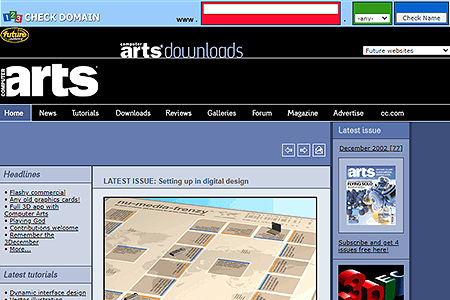 Computer Arts website in 2002