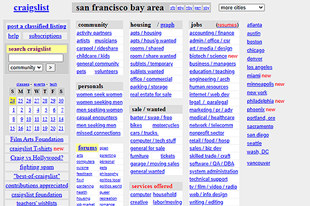 Craigslist website in 2002