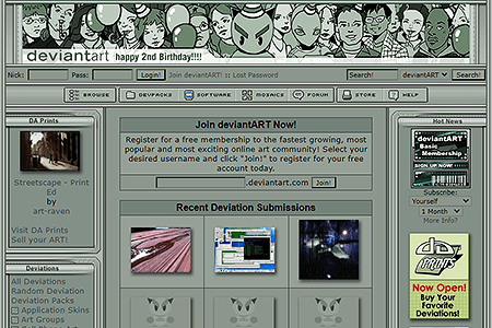 DeviantArt website in 2002