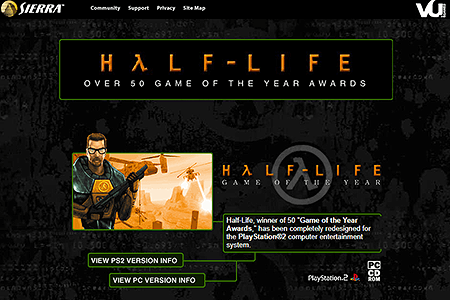 Half-Life: Game of the year website in 2002