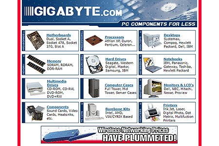 Gigabyte Technology website in 2002