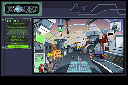 Insomniac Games website in 2002