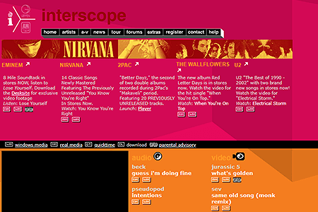 Interscope Records website in 2002