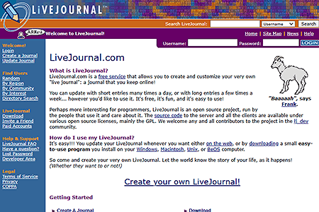 LiveJournal.com website in 2002