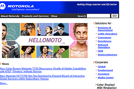 Motorola website in 2002