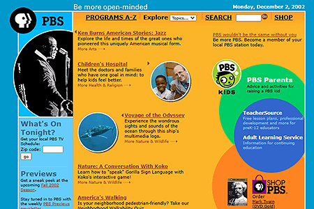 PBS website in 2002