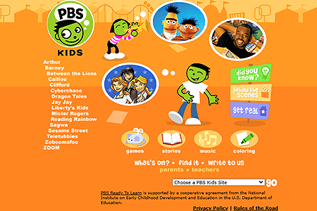 PBS Kids website in 2002
