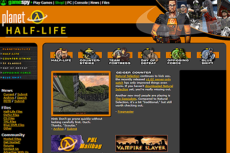 Planet Half-Life website in 2002