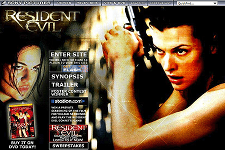 Resident Evil website in 2002