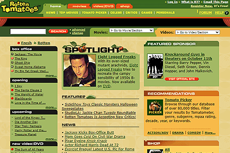 Rotten Tomatoes website in 2002
