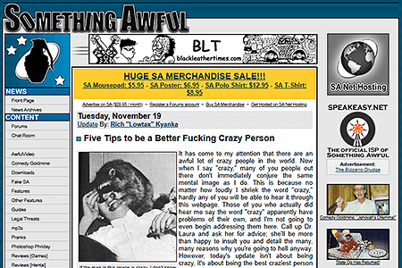 Something Awful website in 2002