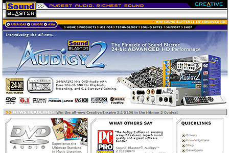 Sound Blaster website in 2002