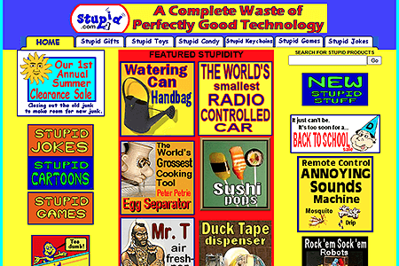 Stupid.com website in 2002