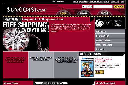 Suncoast.com website in 2002