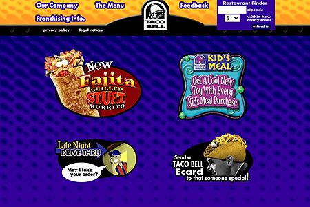 Taco Bell website in 2002