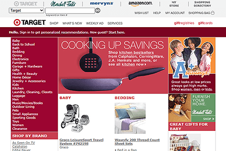 Target website in 2002