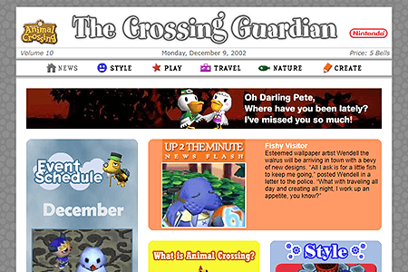 The Crossing Guardian website in 2002