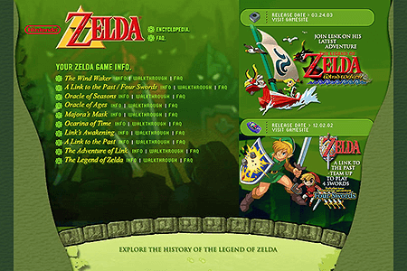 The Zelda Universe website in 2002