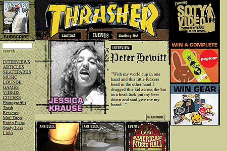 Thrasher Magazine website in 2002