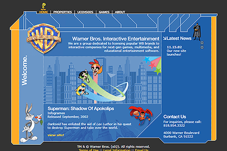 Warner Bros. Interactive Entertainment website in 2002
