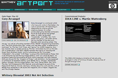 Whitney Artport website in 2002