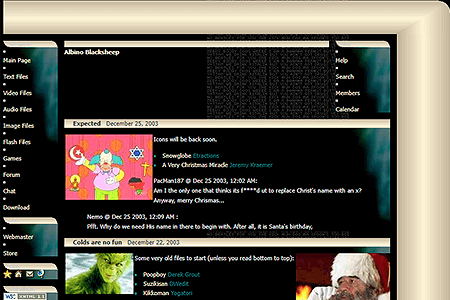 Albino Blacksheep website in 2003