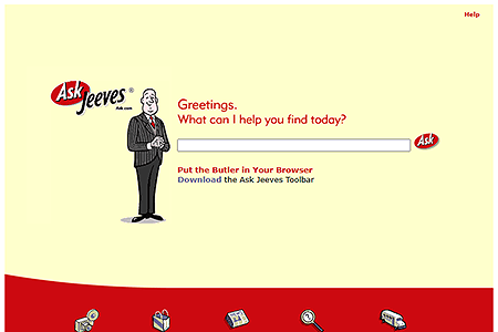 Ask Jeeves website in 2003