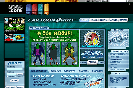 Cartoon Orbit website in 2003
