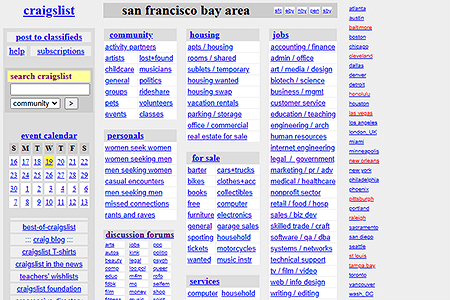 Craigslist website in 2003