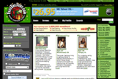 FaceTheJury website in 2003