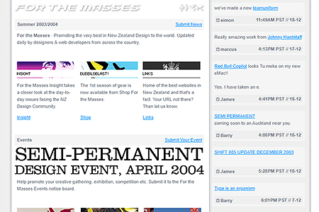 For the Masses website in 2003