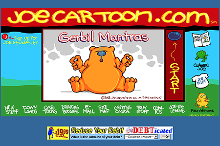 Joe Cartoon flash website in 2003